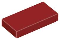 Dark Red Tile 1 x 2