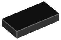 Black Tile 1 x 2