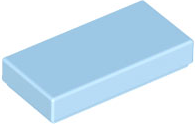 Bright Light Blue Tile 1 x 2