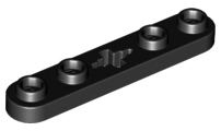 Black Technic, Plate 1 x 5 with Smooth Ends, 4 Studs and Center Axle Hole
