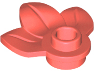 Coral Plant Plate, Round 1 x 1 with 3 Layered Leaves