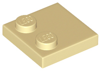 Tan Tile, Modified 2 x 2 with Studs on Edge