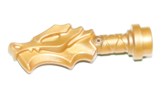 Pearl Gold Minifigure, Weapon Sword Hilt with Dragon Head
