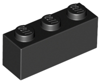 Black Brick 1 x 3