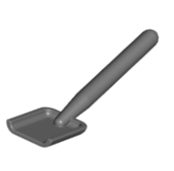 Dark Bluish Gray Minifigure, Utensil Shovel / Spade - Handle with Round End