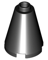 Black Cone 2 x 2 x 2 - Open Stud