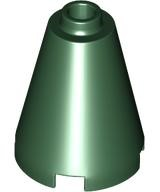 Dark Green Cone 2 x 2 x 2 - Open Stud