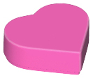 Dark Pink Tile, Round 1 x 1 Heart