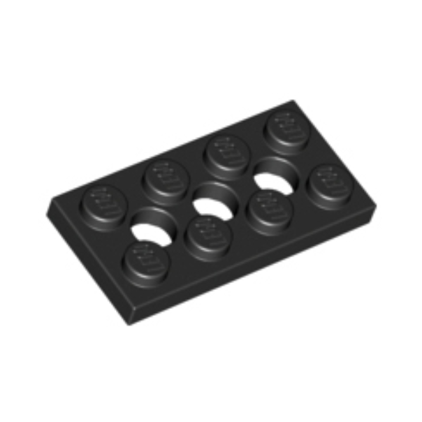 Black Technic, Plate 2 x 4 with 3 Holes