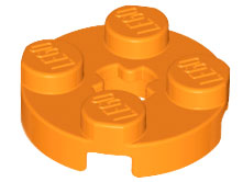 Orange Plate, Round 2 x 2 with Axle Hole