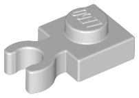 Light Bluish Gray Plate, Modified 1 x 1 with Open O Clip Thick (Vertical Grip)