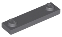Dark Bluish Gray Plate, Modified 1 x 4 with 2 Studs with Groove