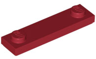 Dark Red Plate, Modified 1 x 4 with 2 Studs with Groove