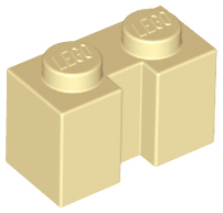 Tan Brick, Modified 1 x 2 with Channel