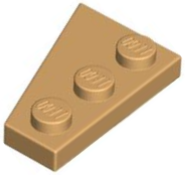 Medium Tan Wedge, Plate 3 x 2 Right