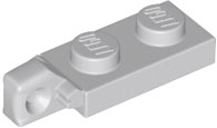 Light Bluish Gray Hinge Plate 1 x 2 Locking with 1 Finger on End without Bottom Groove