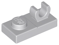 Light Bluish Gray Plate, Modified 1 x 2 with Open O Clip on Top