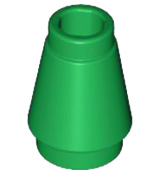 Green Cone 1 x 1 with Top Groove