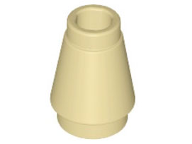 Tan Cone 1 x 1 with Top Groove