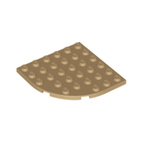 Dark Tan Plate, Round Corner 6 x 6