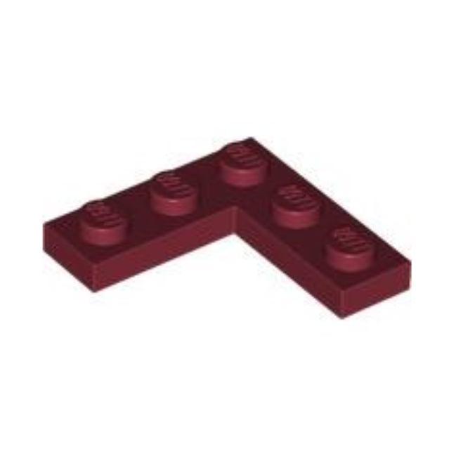 Dark Red Plate 3 x 3 Corner