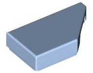 Bright Light Blue Tile, Modified 1 x 2 Wedge Right