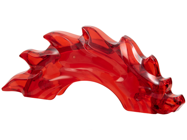 Trans-Red Power Burst, Curved with Dragon Head and Spines
