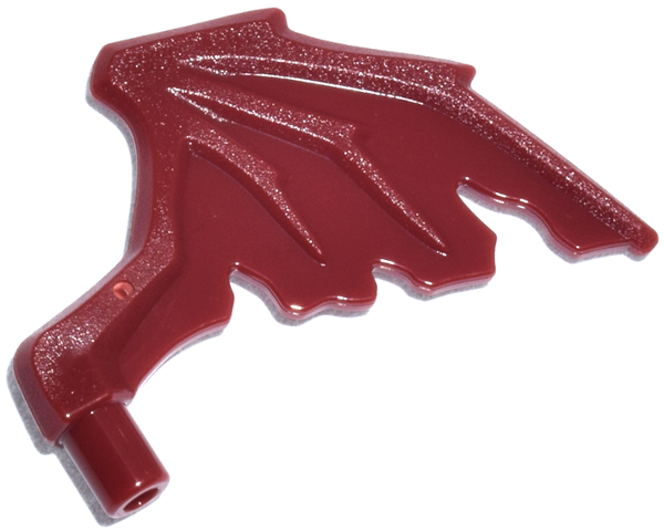 Dark Red Minifigure Wing Webbed Tattered