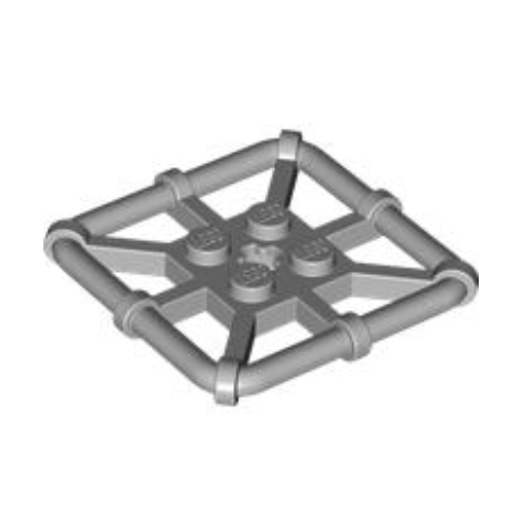 Light Bluish Gray Plate, Modified 2 x 2 with Bar Frame Square
