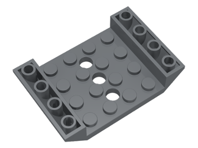 Dark Bluish Gray Slope, Inverted 45 6 x 4 Double with 4 x 4 Cutout and 3 Holes