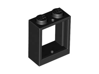 Black Window 1 x 2 x 2 Flat Front