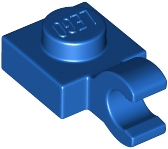 Blue Plate, Modified 1 x 1 with Open O Clip (Horizontal Grip)