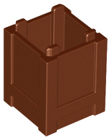 Reddish Brown Container, Box 2 x 2 x 2 - Top Opening