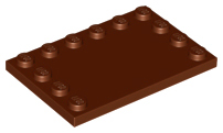 Reddish Brown Tile, Modified 4 x 6 with Studs on Edges