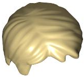 Tan Minifigure, Hair Short Tousled with Side Part