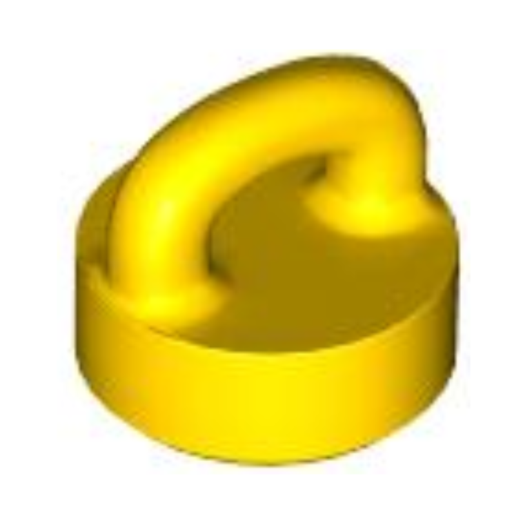 Yellow Tile, Round 1 x 1 with Loop
