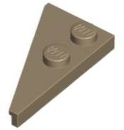 Dark Tan Wedge, Plate 4 x 2 Right, Pointed
