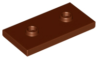 Reddish Brown Plate, Modified 2 x 4 with 2 Studs (Double Jumper)