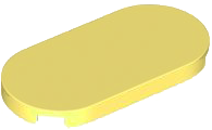 Bright Light Yellow Tile, Round 2 x 4 Oval