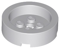 Light Bluish Gray Brick, Round 4 x 4 with Recessed Center and Hole