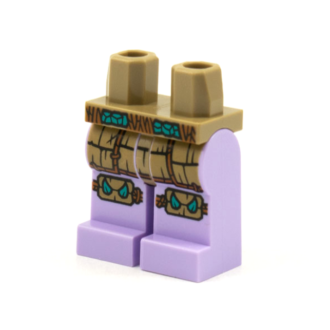 Dark Tan Hips and Lavender Legs with Dark Orange Ropes, Dark Tan Armor, Dark Turquoise Spikes on Knee Pads Pattern