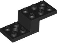 Black Bracket 5 x 2 x 1 1/3 with 2 Holes and Bottom Stud Holder