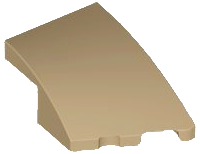 Dark Tan Wedge 3 x 2 Right No Studs