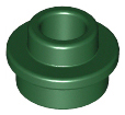 Dark Green Plate, Round 1 x 1 with Open Stud