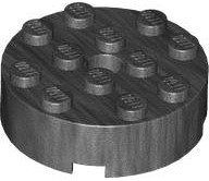 Pearl Dark Gray Brick, Round 4 x 4 with Hole