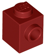 Dark Red Brick, Modified 1 x 1 with Stud on Side