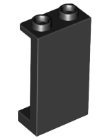 Black Panel 1 x 2 x 3 with Side Supports - Hollow Studs