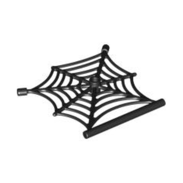 Black Spider Web Flat with Hollow Stud, Bar Ends, and Bar