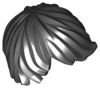 Black Minifigure, Hair Tousled with Side Part