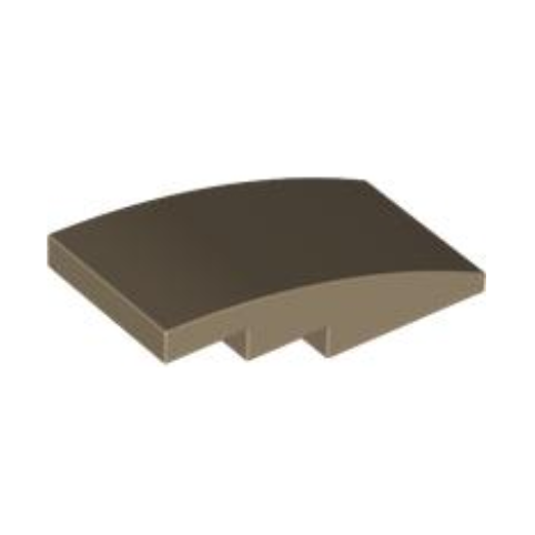 Dark Tan Slope, Curved 4 x 2